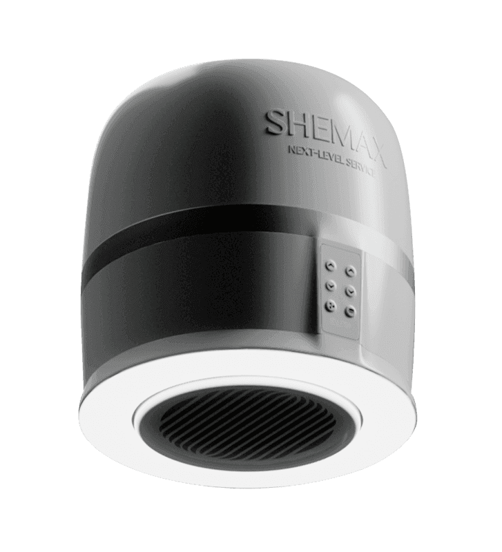 A sleek, futuristic device with a glowing ring at the bottom and buttons on the side.
